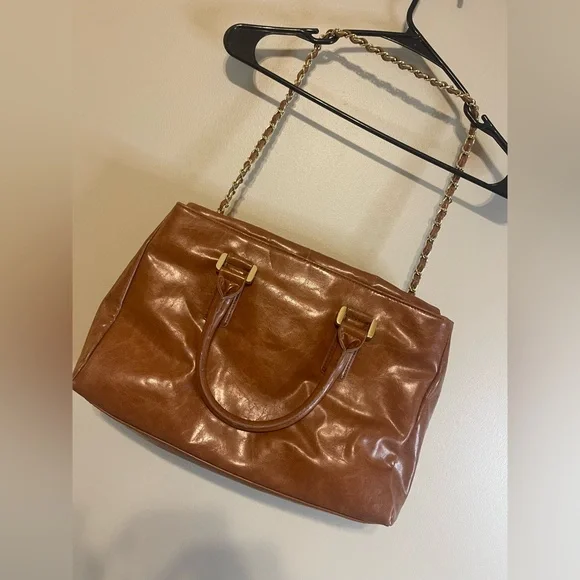 Ivanka Trump Brown Leather Purse with chain - Picture 2 of 7